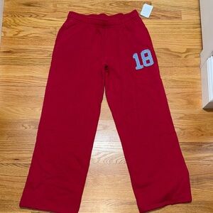 PacSun Red Wide Leg Pants with Number Detail
